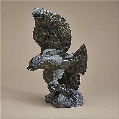 BIRD IN FLIGHT CLUTCHING A FISH