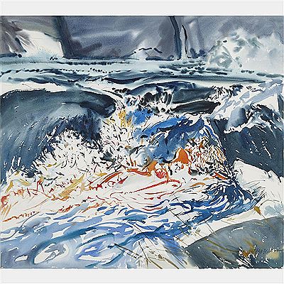 WATERFALL AND FRESH SNOW #1, 1991 by Patricia Mary Wiley (Pat) Fairhead - Auction record, sale price, and art valuation. Compare with similar artists and explore comparable artworks.