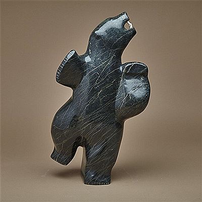 DANCING POLAR BEAR BALANCING ON ONE LEG WITH INSET TEETH