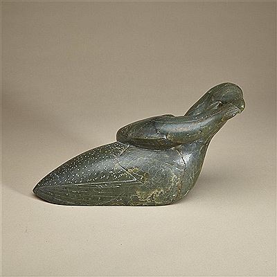 LOON EATING A FISH by Simon Mukimuk - Auction record, sale price, and art valuation. Compare with similar artists and explore comparable artworks.