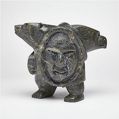 SHAMAN WITH FALCON AND POLAR BEAR FAMILIARS by Napachie Ashoona - Auction record, sale price, and art valuation. Compare with similar artists and explore comparable artworks.