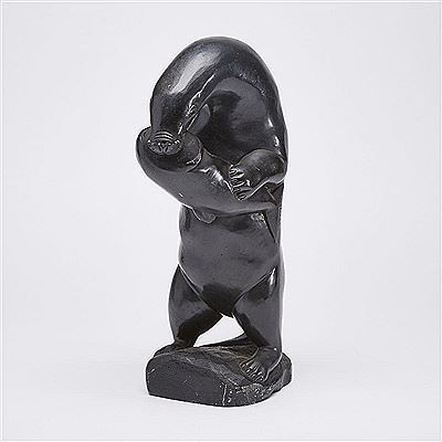 OTTER EATING FISH by Aibile Echalook - Auction record, sale price, and art valuation. Compare with similar artists and explore comparable artworks.