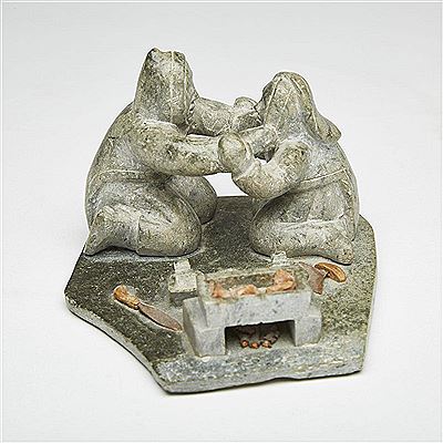 MAN PULLING UP HIS WIFE’S HOOD by Agnes Topiak - Auction record, sale price, and art valuation. Compare with similar artists and explore comparable artworks.