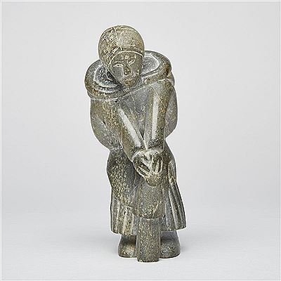 WOMAN MAKING A KAMIK by Mary Papigatok - Auction record, sale price, and art valuation. Compare with similar artists and explore comparable artworks.