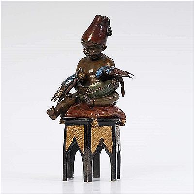 Wiener Bronze: Kind mit Papageien by Richard Thuss - Auction record, sale price, and art valuation. Compare with similar artists and explore comparable artworks.