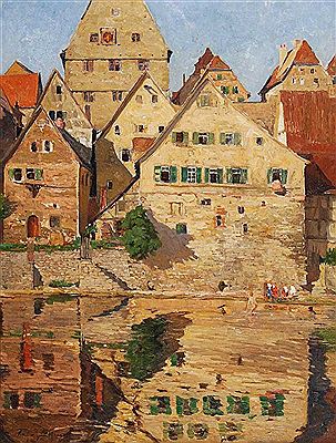Besigheim am Neckar by Reinhold Koch-Zeuthen - Auction record, sale price, and art valuation. Compare with similar artists and explore comparable artworks.