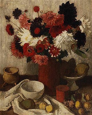 "Stillleben mit Dahlien"