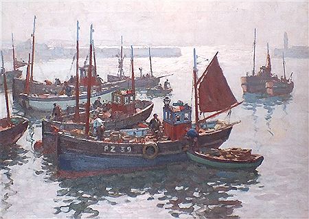 Penzance crabbers preparing to sail