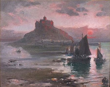 Sundown St Michael's Mount Cornwall by William Cox - Auction record, sale price, and art valuation. Compare with similar artists and explore comparable artworks.