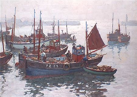 Penzance crabbers preparing to sail