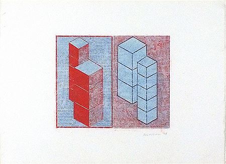 Projected Piers III (Red Indigo)