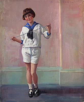 Portrait of a girl in a sailor suit by Harry John Pearson - Auction record, sale price, and art valuation. Compare with similar artists and explore comparable artworks.