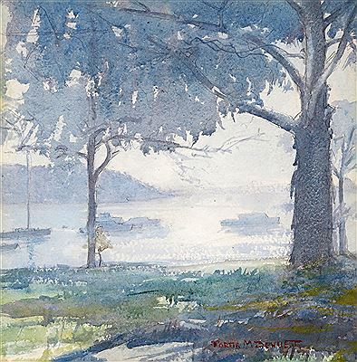 Misty landscape by Portia Mary Bennett - Auction record, sale price, and art valuation. Compare with similar artists and explore comparable artworks.