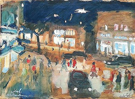 Tel Aviv street scene at night, 1951
