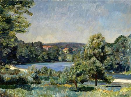 Aarelandschaft by Walter Clenin - Auction record, sale price, and art valuation. Compare with similar artists and explore comparable artworks.