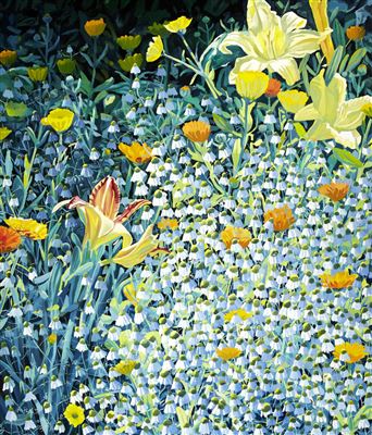 Sommerwiese mit Margrithen und Lilien by Roland Fluck - Auction record, sale price, and art valuation. Compare with similar artists and explore comparable artworks.