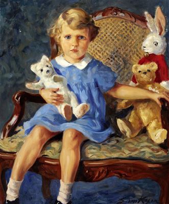 Mädchenportrait mit Plüschtieren by Erika von Kager - Auction record, sale price, and art valuation. Compare with similar artists and explore comparable artworks.