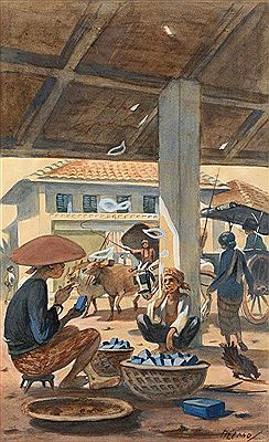 'A street scene with krètèk smokers' by Menno Meeteren Brouwer - Auction record, sale price, and art valuation. Compare with similar artists and explore comparable artworks.