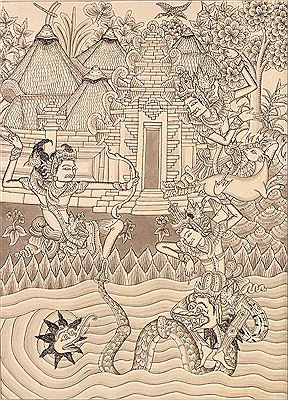 'Scene from Ramayana' by Dewa Nyoman Leper - Auction record, sale price, and art valuation. Compare with similar artists and explore comparable artworks.
