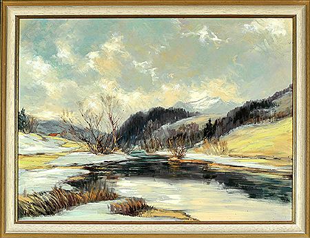"Schneeschmelze im Allgäu" by Hans K Baier - Auction record, sale price, and art valuation. Compare with similar artists and explore comparable artworks.