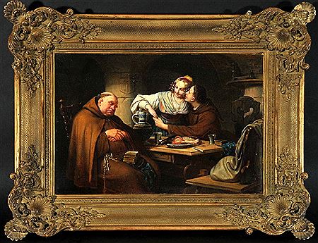 "Kellerszene mit Mönch und Liebespaar" by Carl Schorn - Auction record, sale price, and art valuation. Compare with similar artists and explore comparable artworks.