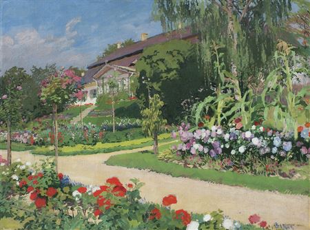MANOR HOUSE AND IT'S GARDEN IN JANKÓW by Jozef Mehoffer - Auction record, sale price, and art valuation. Compare with similar artists and explore comparable artworks.