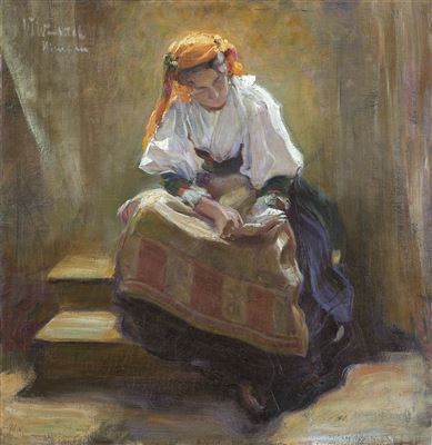 READING GIRL by Wilhelm Wachtel - Auction record, sale price, and art valuation. Compare with similar artists and explore comparable artworks.