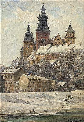 WAWEL CASTLE IN WINTER by Wladyslaw Stachowicz - Auction record, sale price, and art valuation. Compare with similar artists and explore comparable artworks.