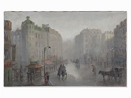 Plaza con Niebla