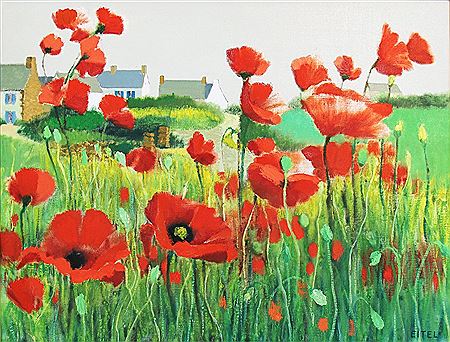 Coquelicots et Village by Jacques Eitel - Auction record, sale price, and art valuation. Compare with similar artists and explore comparable artworks.