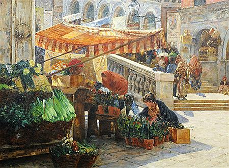 Marché sur le Pont du Rialto à Venise