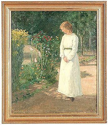 Kopenhagen Junges Mädchen in blühendem Garten