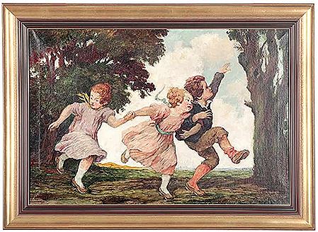 Spielende Kinder.- Nach Ludwig von Zumbach