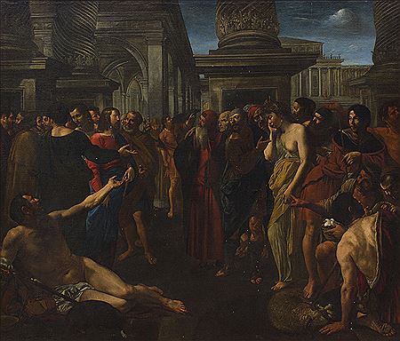 Sample artwork by Angelo Caroselli (1585 - 1652), known for eclectic style influenced by caravaggio, skilled in imitating the works of both his predecessors and contemporaries, sometimes hiding his initials within the composition. - View similar artists and auction records