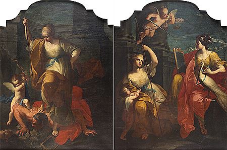 La Superbia oltraggia la Virtù;La Virtù scaccia il Vizio (2)