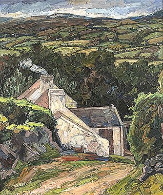 COTTAGE IN A MOUTAINOUS LANDSCAPE