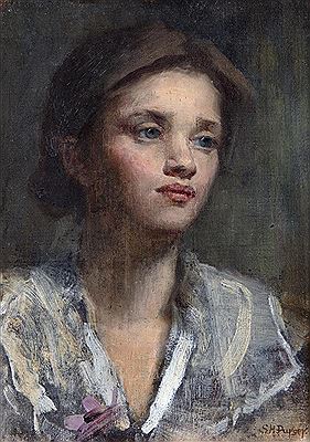 Portrait of a Young Girl with Flower