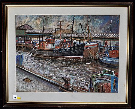 TRAWLERS AT NORTH SHIELDS FISH QUAY by Richard Flynn - Auction record, sale price, and art valuation. Compare with similar artists and explore comparable artworks.