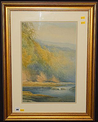 A river gorge by Thomas Edward Churnside - Auction record, sale price, and art valuation. Compare with similar artists and explore comparable artworks.