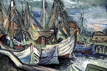 Fishing boat at the harbor (Leba)