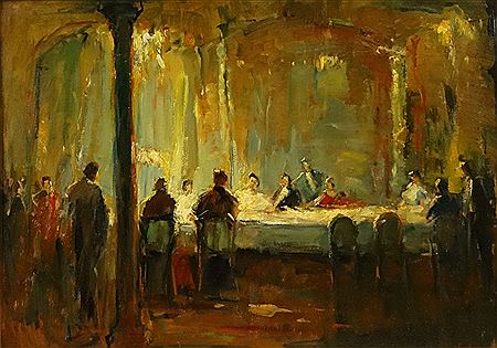 "Dinner at the Palace II" by Nicholas Furduescu - Auction record, sale price, and art valuation. Compare with similar artists and explore comparable artworks.