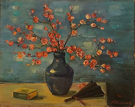 Japaneze Quince Flowers by Stefan Popescu - Auction record, sale price, and art valuation. Compare with similar artists and explore comparable artworks.