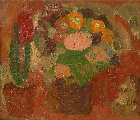 "Chrisanthamums and Cactus"