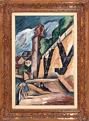 Prague Riverbank (View of Sitkovska Tower), 1913-1915