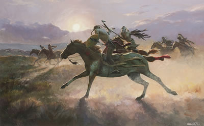 "Game of War, Kiowa vs. Osage" by Ralph Wall - Auction record, sale price, and art valuation. Compare with similar artists and explore comparable artworks.