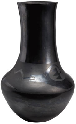 San Ildefonso Black Pot with Long Neck