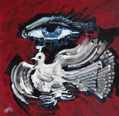Woman and bird