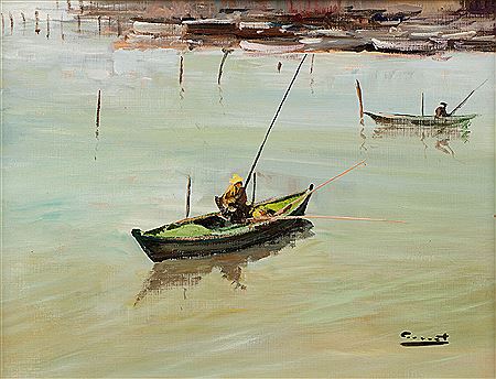 Pescadores en las barcas by Jordi Serrat - Auction record, sale price, and art valuation. Compare with similar artists and explore comparable artworks.