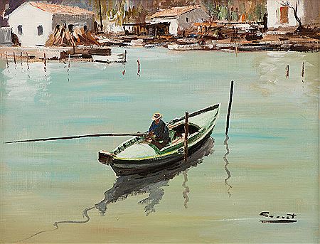 Pescador en la bahía by Jordi Serrat - Auction record, sale price, and art valuation. Compare with similar artists and explore comparable artworks.