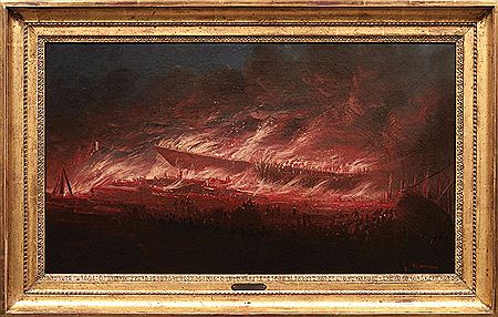 Navire en feu dans la rade by Louis Honore Frederic Gamain - Auction record, sale price, and art valuation. Compare with similar artists and explore comparable artworks.